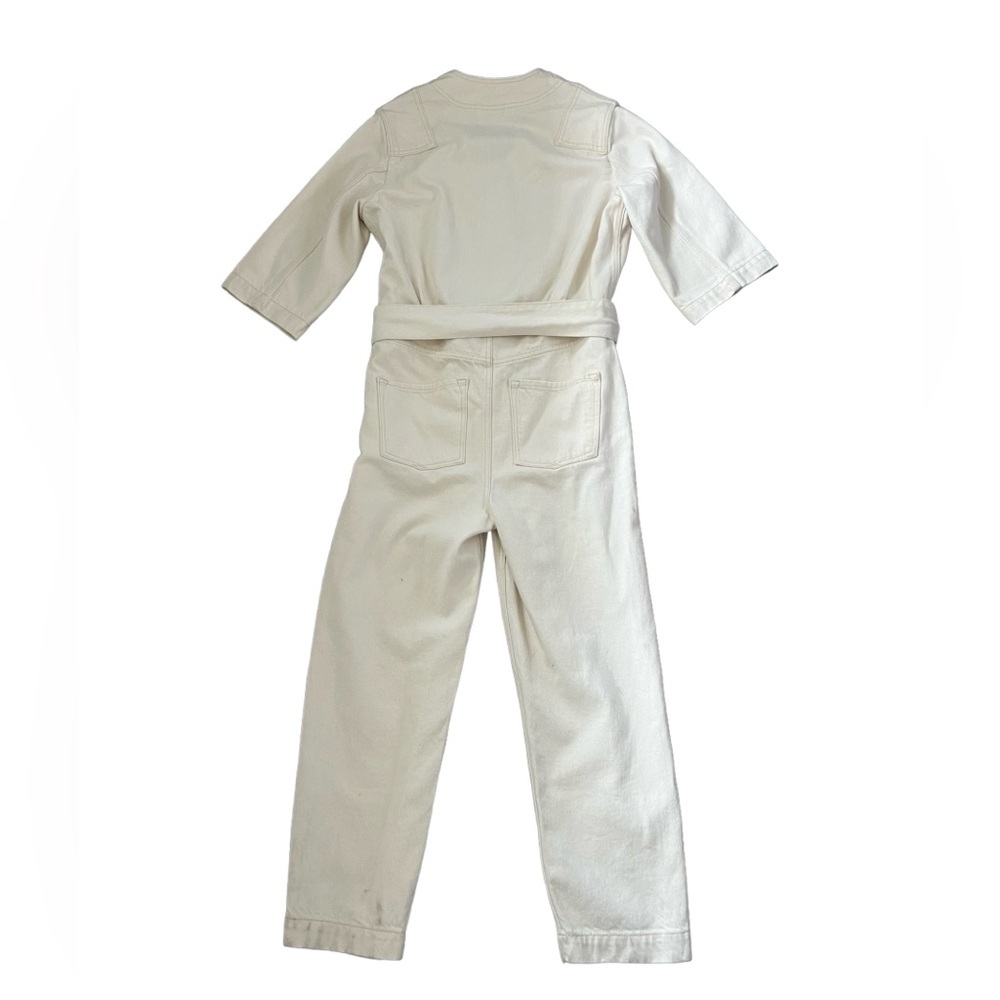 ALLSAINTS Mira Utility Denim Jumpsuit Natural White Size 4 - Picture 10 of 14